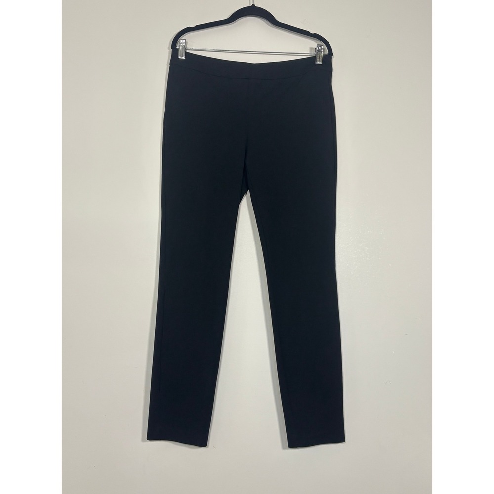Dalia Womens Black Stretch Pull On Dress Pants Straight Leg